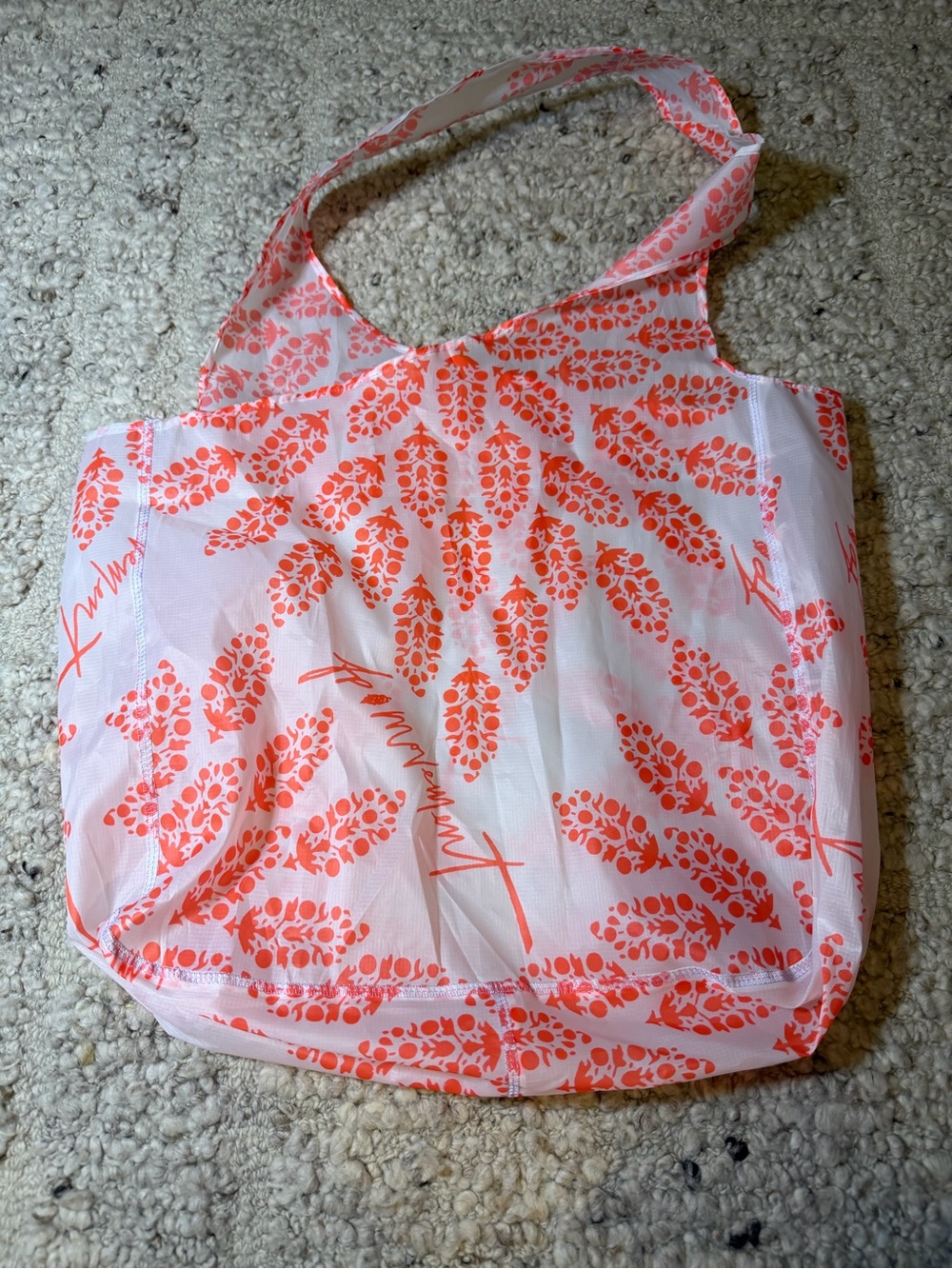FP Movement by Free People White and Coral Patterned Tote Bag
